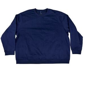 SKIMS Women's Cotton Fleece Relaxed Crew Neck Pullover Navy Size XXXL NWT